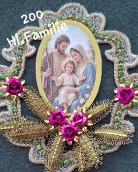 Heiligenbild  HB-CH-G200  Hl. Familie  (ohne Stickrand)  40x55mm