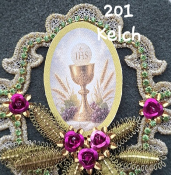 Heiligenbild  HB-CH-G201  Kelch  (ohne Stickrand)  40x55mm