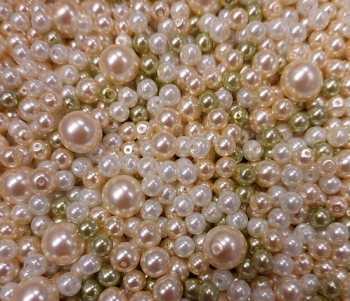 Flohmarkt: 200g  Glaswachs Perlen Mix   FL3210   6-12mm