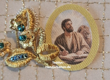 Heiligenbild HB-CH-E401 Evangelist Markus  (ohne Stickrand)  20x25mm