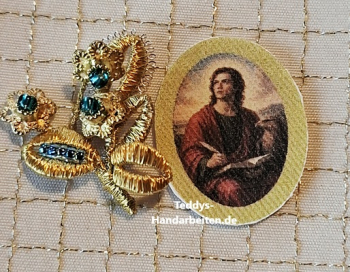 Heiligenbild  HB-CH-E408 Evangelist Johannes   ohne Goldrand  20x25mm