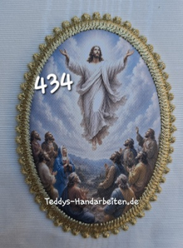Heiligenbild  HB-CH-F434 Christi Himmelfahrt   mit Goldrand 75x105mm