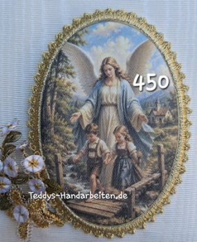 Heiligenbild  HB-CH-F450 Schutzengel  mit Goldrand  75x105mm
