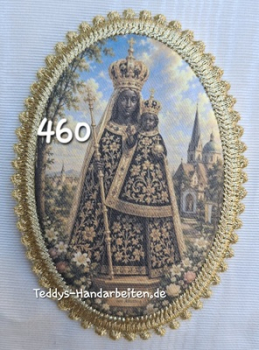 Heiligenbild  HB-CH-F460 Altöttinger Madonna   mit Goldrand 75x105mm