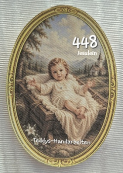 Heiligenbild  HB-CH-F448 Jesulein  (ohne Stickrand)  70x100mm