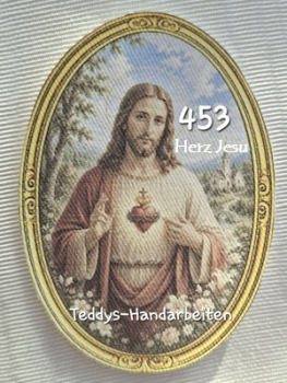 Heiligenbild  HB-CH-F453 Herz Jesu  (ohne Stickrand)  70x100mm