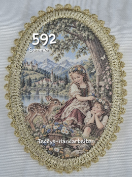 Heiligenbild  HB-CH-F592 Sommer   mit Goldrand 75x105mm