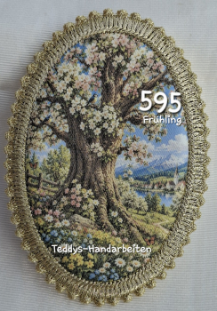Heiligenbild  HB-CH-F595 Frühling  mit Goldrand  75x105mm
