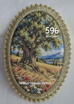 Heiligenbild  HB-CH-F596 Sommer  mit Goldrand 75x105mm
