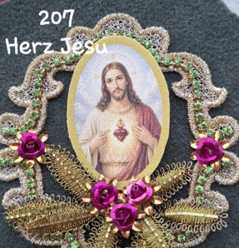 Heiligenbild  HB-CH-G207  Herz Jesu  (ohne Stickrand)  40x55mm