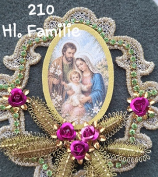 Heiligenbild  HB-CH-G210  Hl. Familie  (ohne Stickrand)  40x55mm