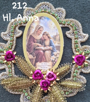 Heiligenbild  HB-CH-G212   Hl. Anna  (ohne Stickrand)  40x55mm