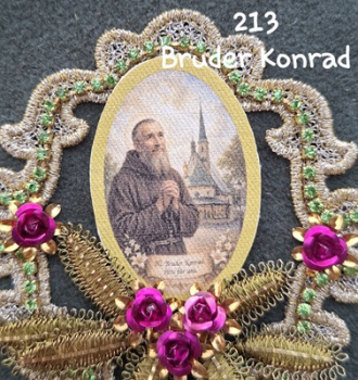 Heiligenbild  HB-CH-G213   Bruder Konrad  (ohne Stickrand)  40x55mm
