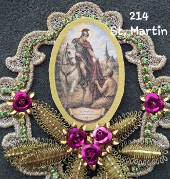 Heiligenbild  HB-CH-G214  St. Martin  (ohne Stickrand)  40x55mm