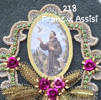 Heiligenbild  HB-CH-G218  Franz v. Assisi  (ohne Stickrand)  40x55mm