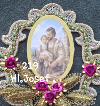 Heiligenbild  HB-CH-G219  Hl. Josef  (ohne Stickrand)  40x55mm