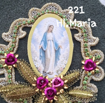 Heiligenbild  HB-CH-G221  Hl. Maria  (ohne Stickrand)  40x55mm
