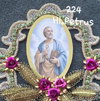 Heiligenbild  HB-CH-G224  Hl. Petrus  (ohne Stickrand)  40x55mm