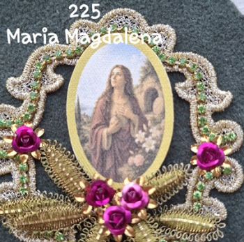 Heiligenbild  HB-CH-G225   Maria Magdalena  (ohne Stickrand)  40x55mm
