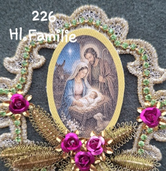 Heiligenbild  HB-CH-H226  Hl. Familie  (ohne Stickrand)  30x45mm