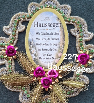 Heiligenbild  HB-CH-G227   Haussegen  (ohne Stickrand)  40x55mm