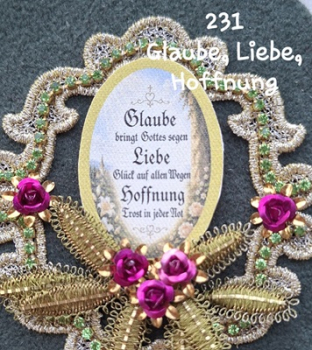 Heiligenbild  HB-CH-G231  Glaube,Liebe,Hoffnung  (ohne Stickrand)  40x55mm