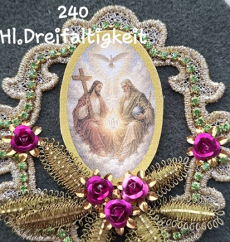 Heiligenbild  HB-CH-G240  Hl. Dreifaltigkeit  (ohne Stickrand)  40x55mm