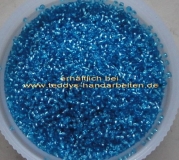 F226 Mini Rocailles 2400 blau mit Silbereinzug 18/0 1mm  10g