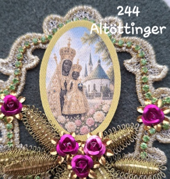 Heiligenbild  HB-CH-G244   Madonna  (ohne Stickrand)  40x55mm