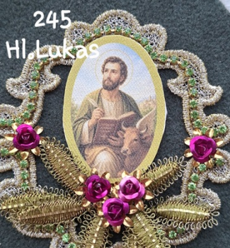 Heiligenbild  HB-CH-G245  Hl. Lukas  (ohne Stickrand)  40x55mm