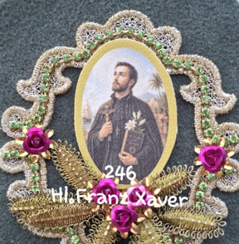 Heiligenbild  HB-CH-G246  Hl. Franz Xaver  (ohne Stickrand)  40x55mm
