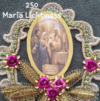 Heiligenbild  HB-CH-G250  Mariä Lichtmess  (ohne Stickrand)  40x55mm
