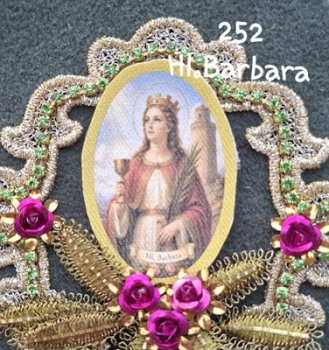 Heiligenbild  HB-CH-G252  Hl. Barbara  (ohne Stickrand)  40x55mm