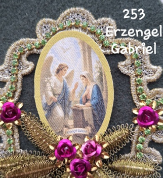 Heiligenbild  HB-CH-M253  Erzengel Gabriel  (ohne Stickrand)  50x70mm
