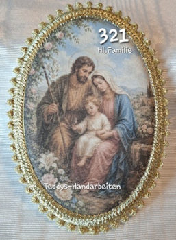 Heiligenbild  HB-CH-F321 Hl. Familie   mit Goldrand 75x105mm