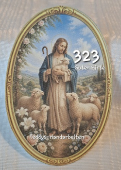 Heiligenbild  HB-CH-F323  Guter Hirte  (ohne Stickrand)  70x100mm