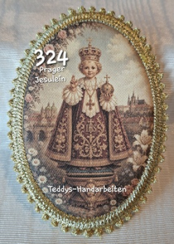 Heiligenbild  HB-CH-F324 Prager Jesulein   mit Goldrand  75x105mm