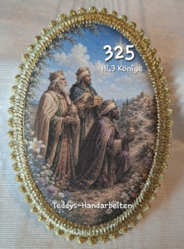 Heiligenbild  HB-CH-F325 Hl. 3 Könige   mit Goldrand  75x105mm