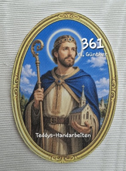 Heiligenbild  HB-CH-D361 Hl. Günther    (ohne Stickrand)  60x85mm