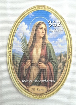 Heiligenbild  HB-CH-F362 Hl. Karin  (ohne Stickrand)  70x100mm