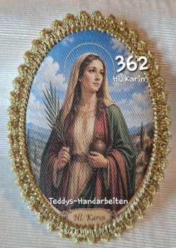 Heiligenbild  HB-CH-F362 Hl. Karin  mit Goldrand  75x105mm