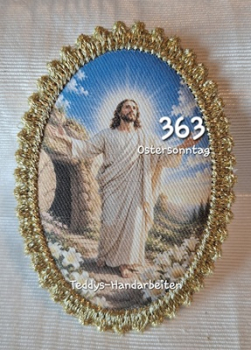 Heiligenbild  HB-CH-F363 Ostersonntag   mit Goldrand  75x105mm