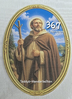 Heiligenbild  HB-CH-F367 Hl. Hermann  (ohne Stickrand)  70x100mm