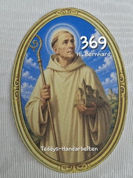 Heiligenbild  HB-CH-F369 Hl. Bernhard  (ohne Stickrand)  70x100mm