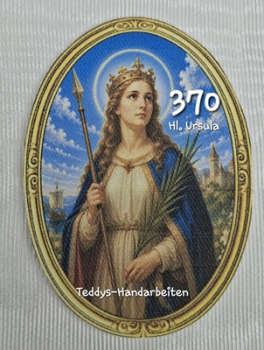 Heiligenbild  HB-CH-F370 Hl. Ursula  (ohne Stickrand)  70x100mm