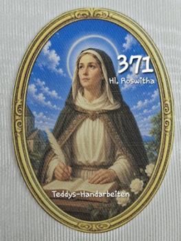 Heiligenbild  HB-CH-F371 Hl. Roswitha  (ohne Stickrand)  70x100mm