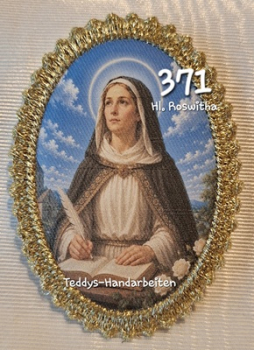 Heiligenbild  HB-CH-F371 Hl. Roswitha  mit Goldrand 75x105mm