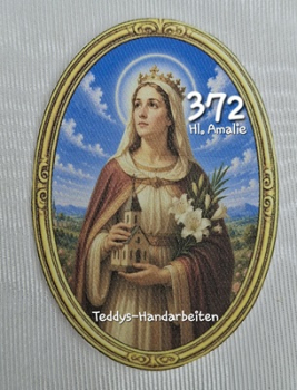 Heiligenbild  HB-CH-F372 Hl. Amalie  (ohne Stickrand)  70x100mm