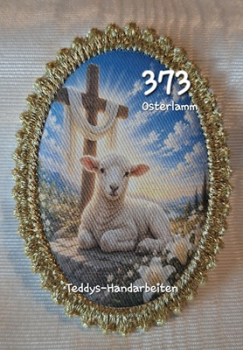 Heiligenbild  HB-CH-F373 Osterlamm   mit Goldrand 75x105mm