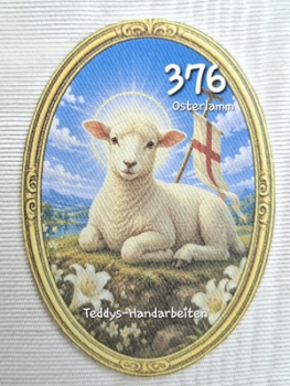 Heiligenbild  HB-CH-F376 Osterlamm  (ohne Stickrand)  70x100mm